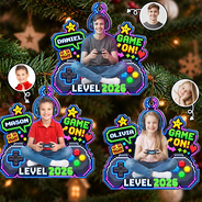 Art Design,Christmas,Custom Photo,Gaming,Gift For Kids,Happy,Photo - Gaming Lover,Top Market-Christmas Gift For Kids, Game Lovers - Personalized Custom Photo Game On Acrylic Ornament