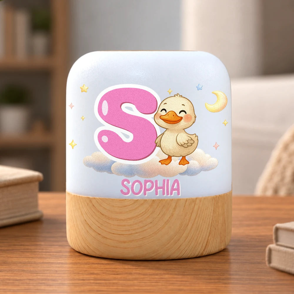 Adorable,Gift For Kids,Icon - Birthday Gift For Kids - Personalized Cute Animal Name Touch Night Light