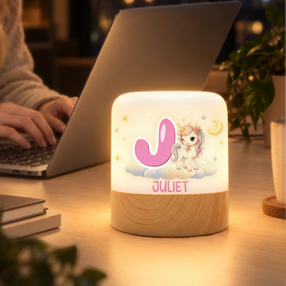 Adorable,Gift For Kids,Icon - Birthday Gift For Kids - Personalized Cute Animal Name Touch Night Light