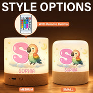 Adorable,Gift For Kids,Icon - Birthday Gift For Kids - Personalized Cute Animal Name Touch Night Light