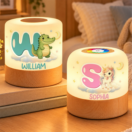 Birthday Gift For Kids - Personalized Cute Animal Name Touch Night Light