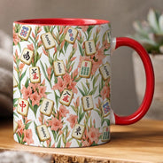 Confident,Gift For Women,Gift For Yourself,Gifts For Her,Icon - Mahjong Player Birthday Gift - Personalized Birth Flower And Name Mug