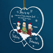 Christmas Sibling Cartoon This Is Us A Little Bit Of Crazy - Gift For Siblings - Personalized Custom Shaped Acrylic Ornament