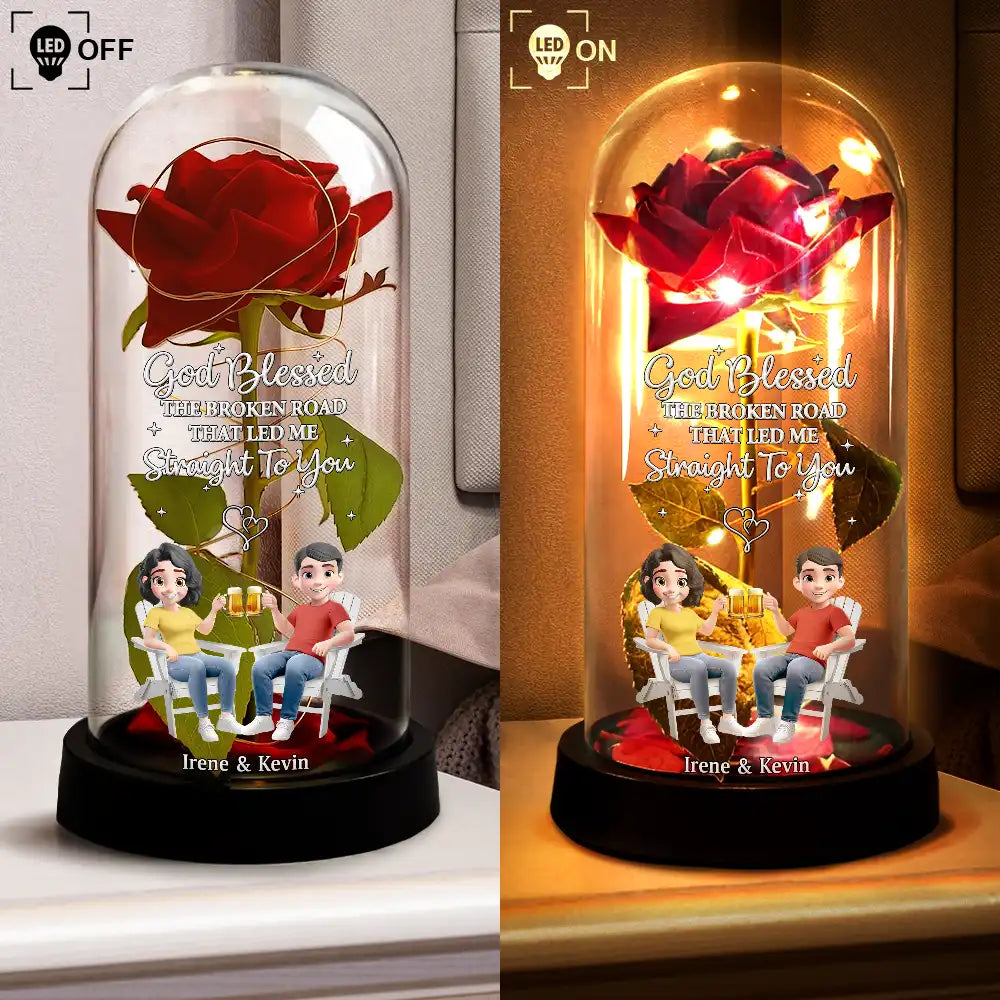 Gift For Couples, Gift For Husband, Gift For Wife, Gift For Boyfriend, Gift For Girlfriend, Love - You & Me We Got This Holding Hands Couple - Personalized Everlasting Rose Dome Lamp
