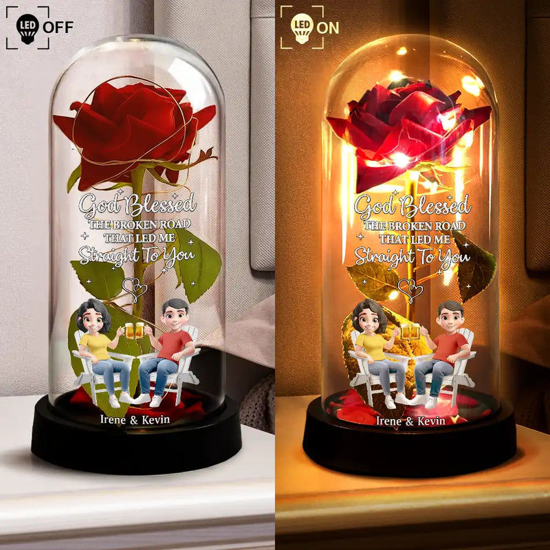 Gift For Couples, Gift For Husband, Gift For Wife, Gift For Boyfriend, Gift For Girlfriend, Love - You & Me We Got This Holding Hands Couple - Personalized Everlasting Rose Dome Lamp