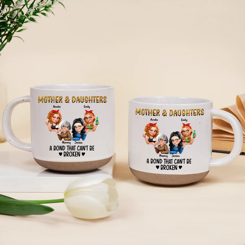 Gift For Mother,Gift For Daughter,Gift For Women,Happy,Top Market - Mother & Daughters A Bond That Can't Be Broken 3D Effect - Personalized Pottery Mug