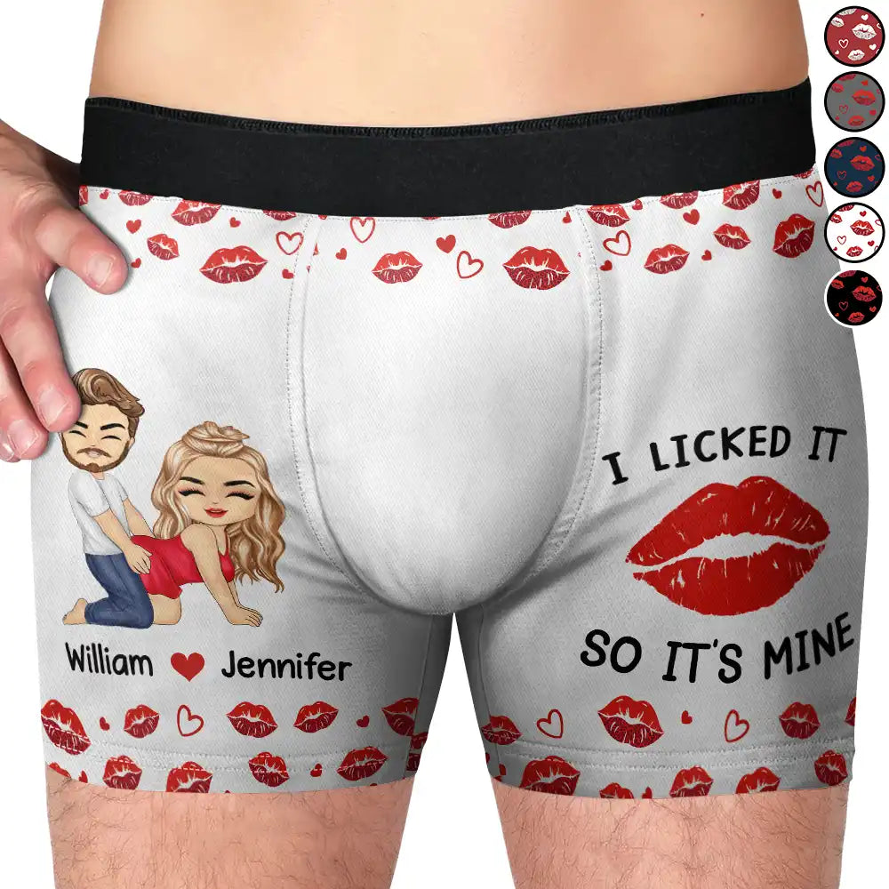 I Licked It So It's Mine Funny Couple - Personalized Men's Boxer Briefs