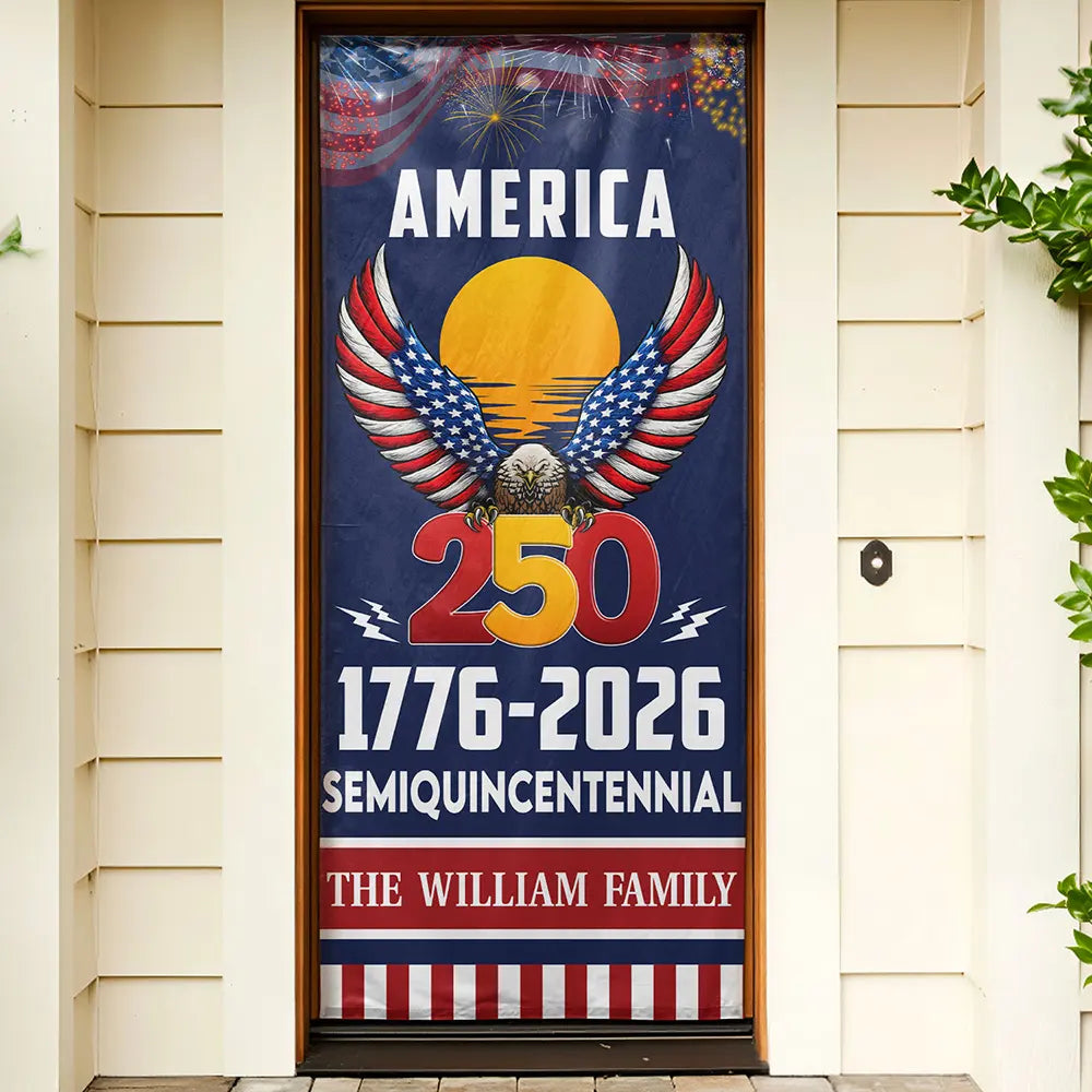America 250th Anniversary US Semiquincentennial Eagle - Personalized Door Cover