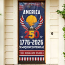 Family,Happy - America 250th Anniversary US Semiquincentennial Eagle - Personalized Door Cover