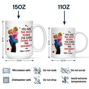 Gift For Couples,Gift For Husband,Gift For Wife,Gift For Boyfriend,Gift For Girlfriend,Happy - Kissing Couple 3D Best Thing Found On The Internet - Personalized Mug