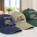 Pontoon,Gift For Yourself,Gift For Women,Funny - Pontoon Queen Classy Sassy - Personalized Vintage Washed Denim Cap
