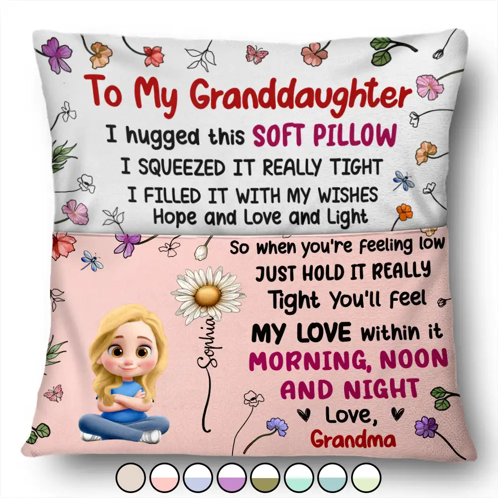 Grandma Mother Hugged This Soft Pillow Birth Month Flower - Personalized Pocket Pillow