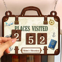 Gift For Yourself,Happy - Places Visited This Year - Personalized Hanging Tracker Sign