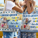 Gift For Yourself, Gift For Women, Cruising, Travel, Funny - Cruise Queen Classy Sassy - Personalized Beach Bag