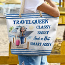 Gift For Yourself, Gift For Women, Cruising, Travel, Funny - Cruise Queen Classy Sassy - Personalized Beach Bag