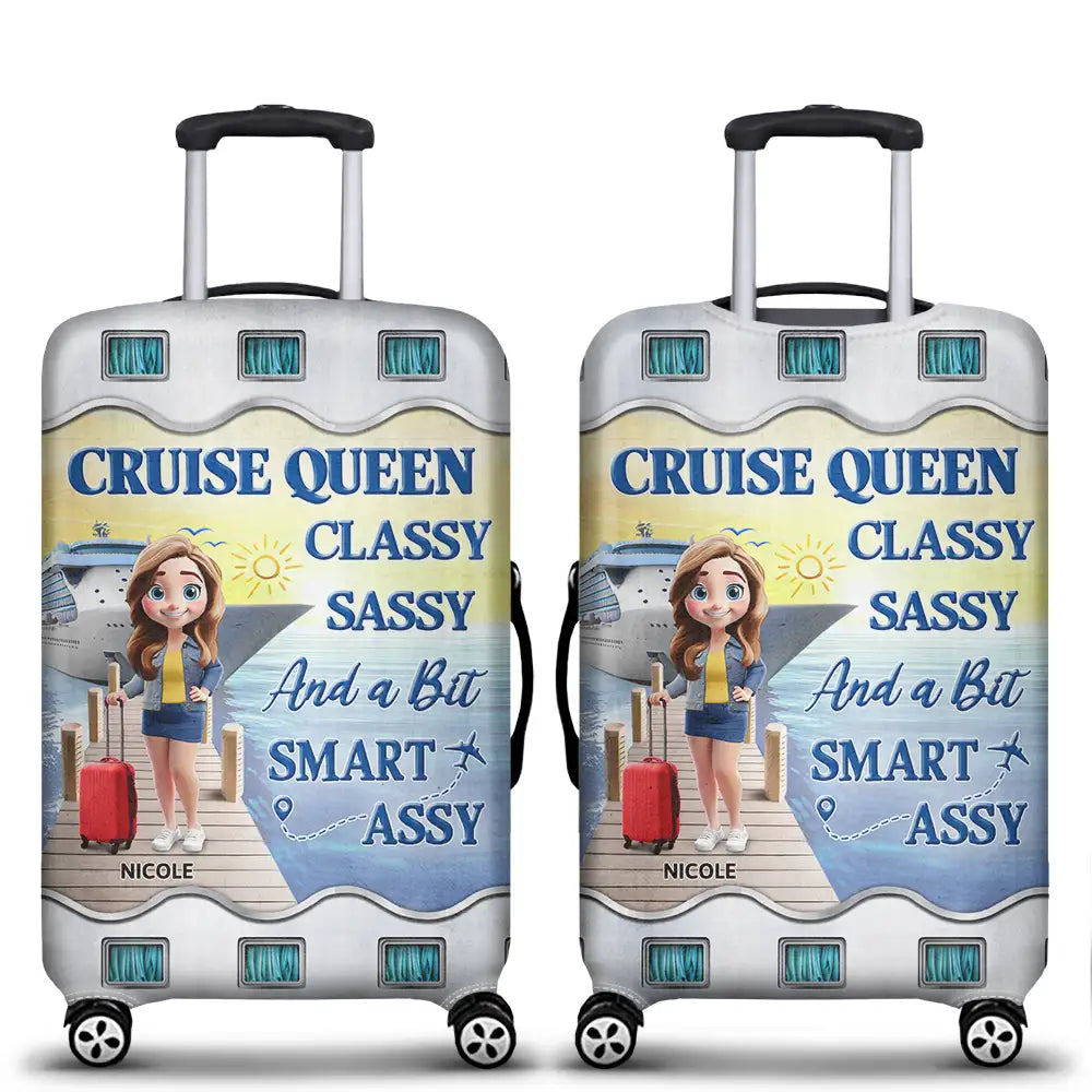 Cruise Queen Classy Sassy - Personalized Luggage Cover
