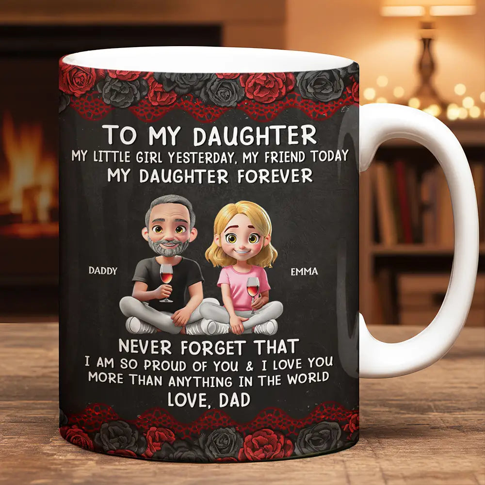 Gift For Mother,Mom,Daughters (Adult),Sons,Happy - My Daughter Son Forever - Personalized White Edge-to-Edge Mug