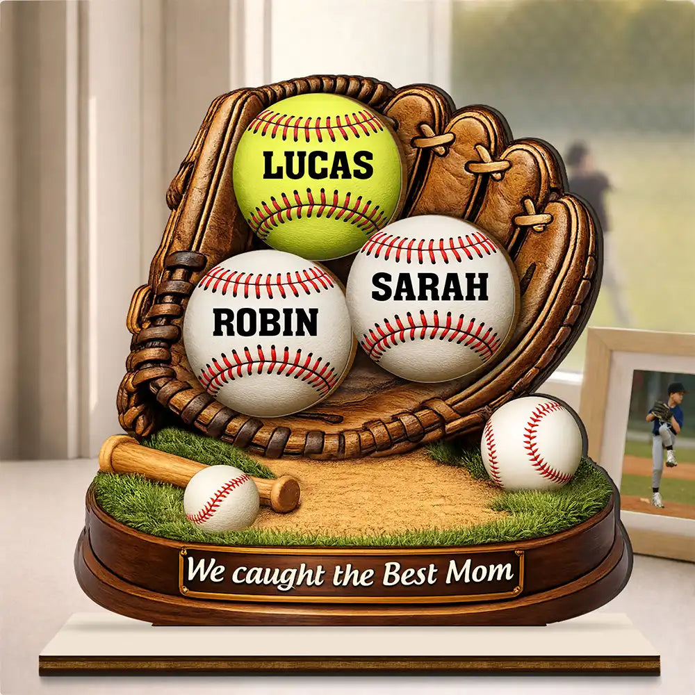 We Caught The Best Mom Icon - Personalized Custom Shaped 2-Layered Wooden Plaque