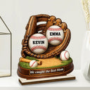 Baseball,Sport Mom,Mom,Children,Happy - We Caught The Best Mom Icon - Personalized Custom Shaped 2-Layered Wooden Plaque