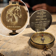 Gift For Couples, Gift For Husband, Gift For Wife, Gift For Boyfriend, Love - I Love You Then I Love You Still - Personalized Engraved Brass Compass