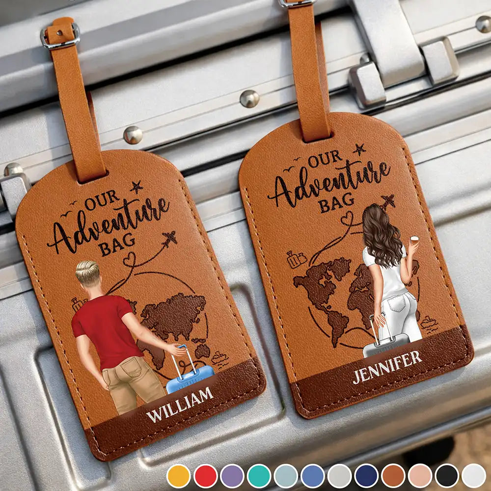 Our Adventure Bag - Personalized Combo 2 Leather Luggage Tags