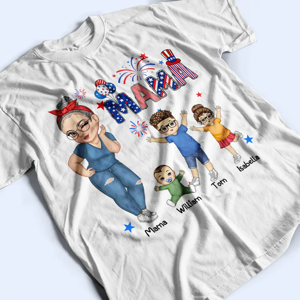 Gift For Mother,Gift For Grandma,Independence Day,America 250th - Stars & Stripes Nana Gigi - Personalized T Shirt