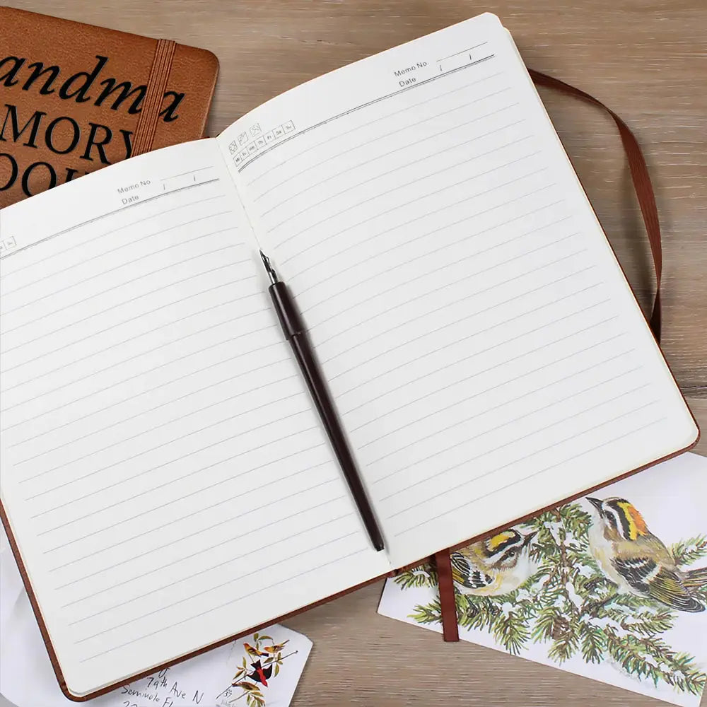 Gift For Grandma,Grandma - Grandkids,Gift For Grandparents,Happy - Grandparent Memory Book Grandkids Icon - Personalized Leather Journal