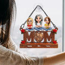 Gift For Mother,Mom - Children,Happy - Mother & Children We Love You - Personalized Window Hanging Suncatcher Ornament