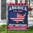 America 250th, Independence Day - America 250th Anniversary US Semiquincentennial Birthday - Personalized Flag