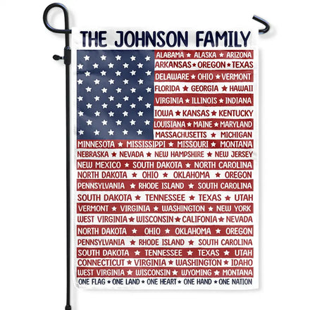 America States One Land One Heart One Hand One Nation - Personalized Flag