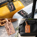 Travel,Gift For Yourself,Happy - And So The Adventure Begins Travel Lover - Personalized Leather Luggage Tag