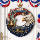Family, Independence Day, America 250th, Happy, Top Market - 3D Effect Eagle America 250th Anniversary - Personalized Custom Shaped Wood Sign