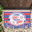 Gift For Couples,Gift For Husband,Gift For Wife,Gift For Boyfriend,Gift For Girlfriend,Parents,Gift For Yourself,Gift For Women,Gift For Men,Gift For Mother,Gift For Father,Gift For Daughter,Gift For Son,Family,Independence Day,America 250th,Happy - America 250 Home Of The Free - Personalized Doormat