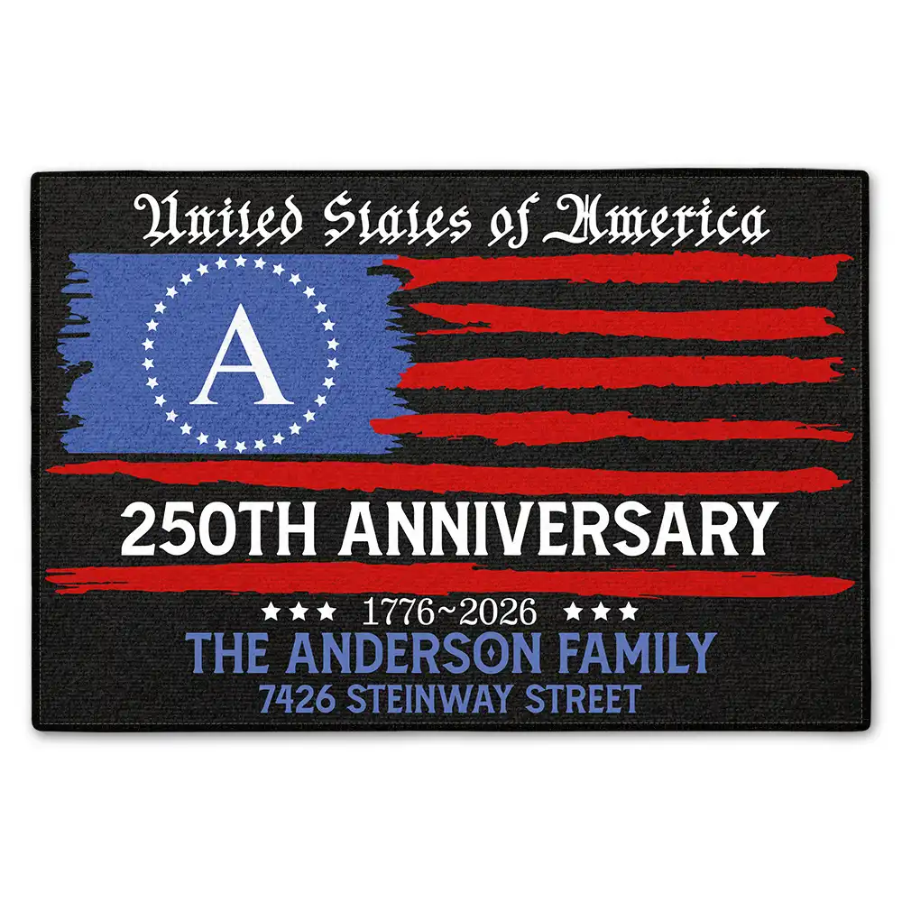 Family Monogram America 250th Anniversary - Personalized Doormat