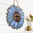 Gift For Grandma,Grandma - Grandkids,Gift For Mother,Gift For Women,Happy,Top Market - 3D Plush Effect Sunflower Grandkids Make Life Grand - Personalized Custom Shaped Wood Sign