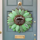 Gift For Grandma,Grandma - Grandkids,Gift For Mother,Gift For Women,Happy,Top Market - 3D Plush Effect Sunflower Grandkids Make Life Grand - Personalized Custom Shaped Wood Sign