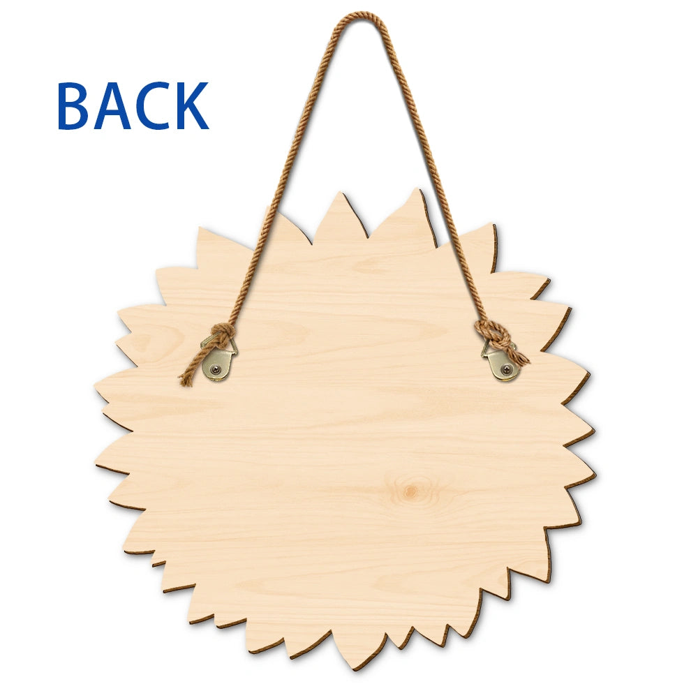 3D Plush Effect Sunflower Grandkids Make Life Grand - Personalized Custom Shaped Wood Sign