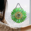 Gift For Grandma,Grandma - Grandkids,Gift For Mother,Gift For Women,Happy,Top Market - Stained Glass Effect Sunflower Grandkids Make Life Grand - Personalized Window Hanging Suncatcher Ornament