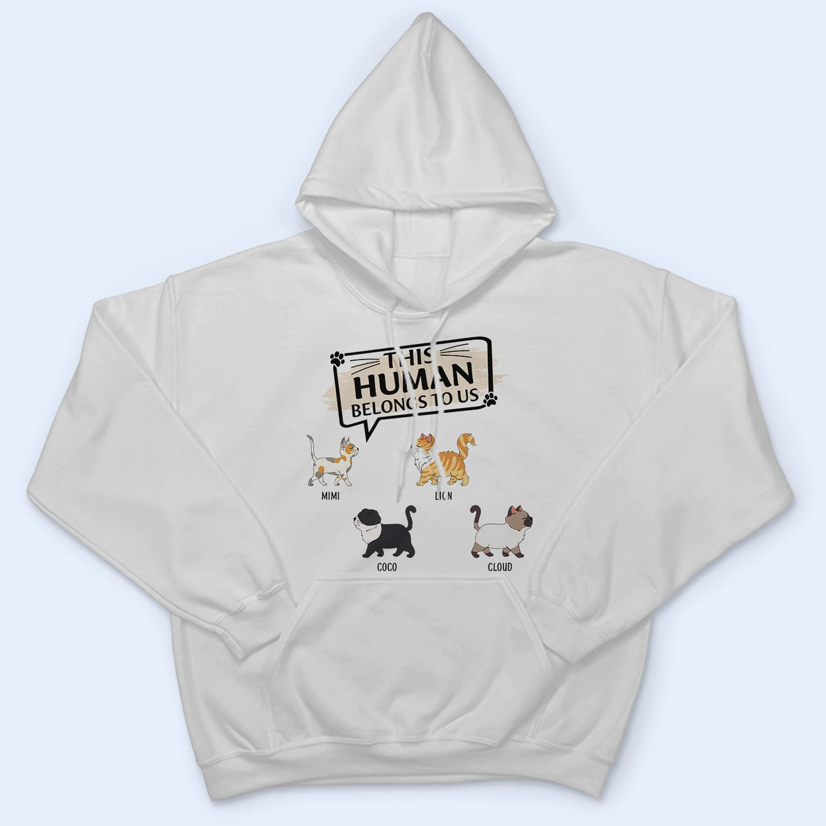 This Human Belongs To - Gift For Cat Lovers - Personalized T Shirt