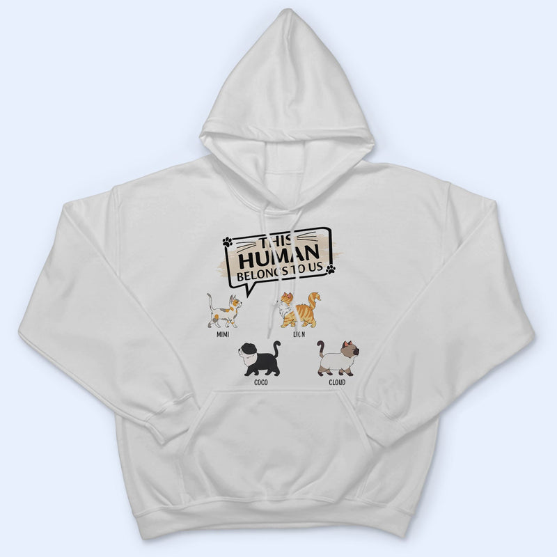 This Human Belongs To - Gift For Cat Lovers - Personalized T Shirt