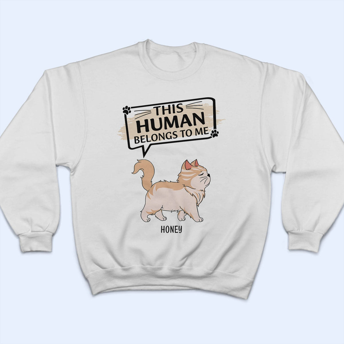 This Human Belongs To - Gift For Cat Lovers - Personalized T Shirt