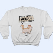 This Human Belongs To - Gift For Cat Lovers - Personalized T Shirt