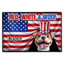 Red White Woof 250 Years Of Freedom - Personalized Doormat