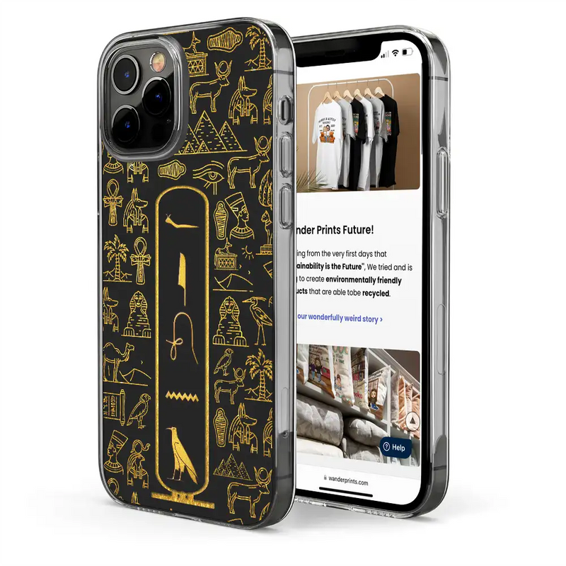 Gift For Yourself,Gift For Women,Gift For Men,Happy,Gift For Mother,Gift For Father - Custom Name In Egyptian Hieroglyphic Cartouche - Personalized Clear Phone Case