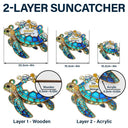 Gift For Grandma, Grandma - Grandkids, Beach, Happy, Gift For Mother - Turtle This Grandma Belongs To - Personalized Window Hanging Suncatcher Ornament