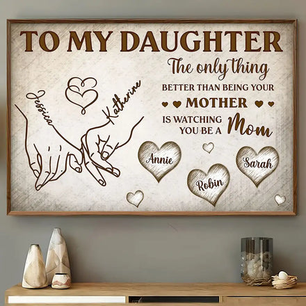 Holding Hand To My Daughter - Personalized Poster