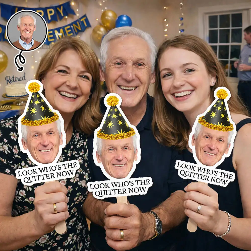 Custom Photo Funny Happy Retirement - Personalized Handheld Fan