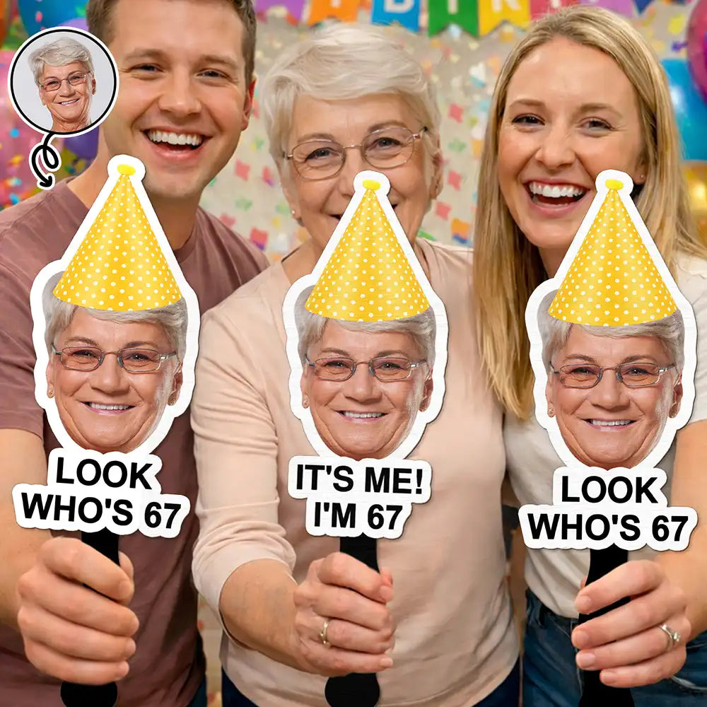 Custom Photo Funny Happy Birthday - Personalized Handheld Fan