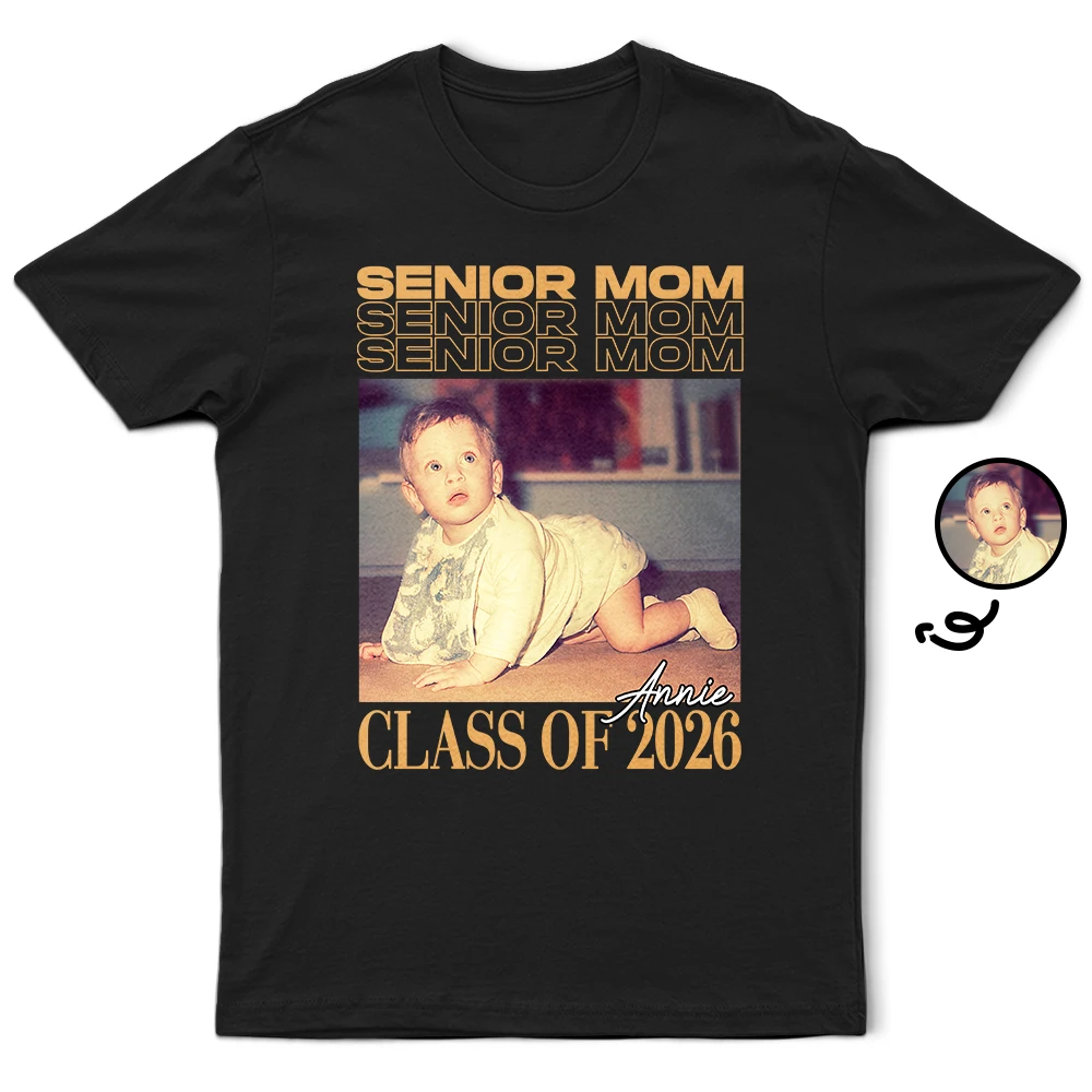 Custom Photo Senior Mom Graduation Vintage Photo - Personalized T Shirt