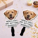 Happy,Love,Gift For Bestie,Gift For Couples,Pet Lovers,Pet Mom,Pet Dad,Pet Couple,Photo - Custom Photo Pet Mom Dad Is Getting Married - Personalized Handheld Fan